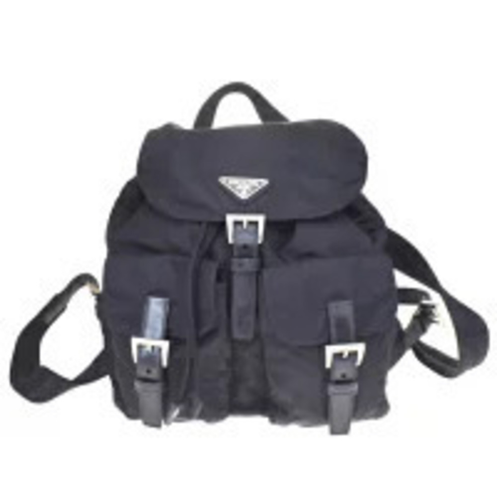 Prada Backpack Daybag Rucksack Bag Black Leather
